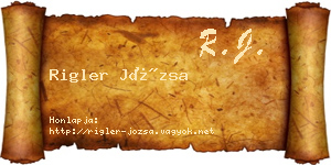 Rigler Józsa névjegykártya